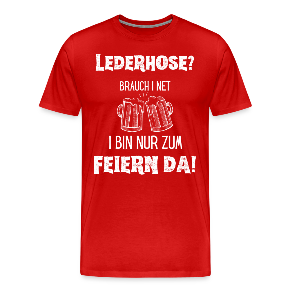 Männer Premium T-Shirt - Lederhose - Rot