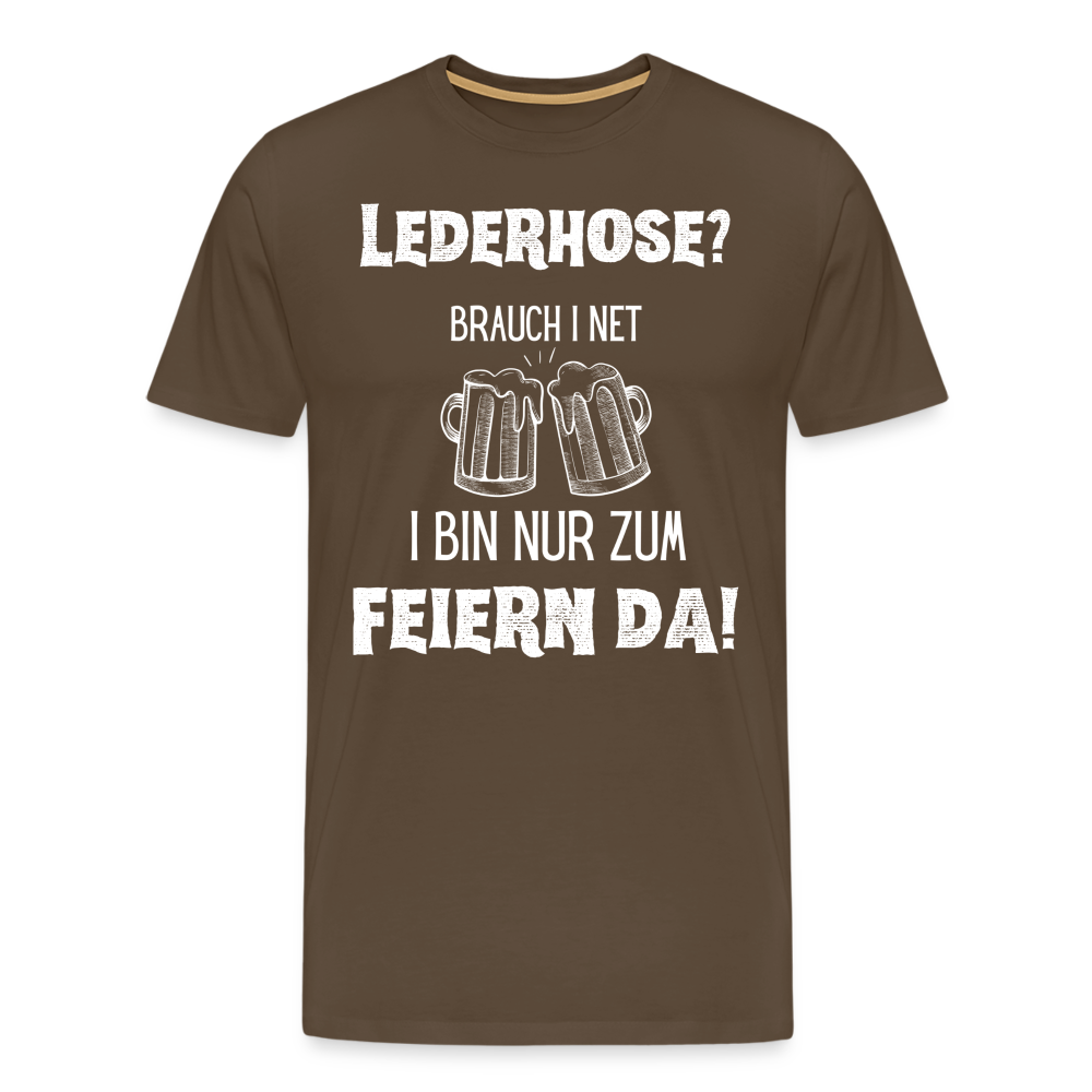 Männer Premium T-Shirt - Lederhose - Edelbraun