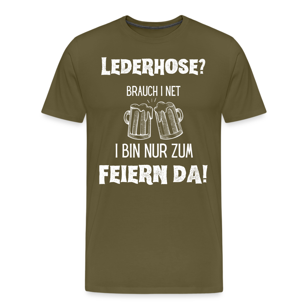 Männer Premium T-Shirt - Lederhose - Khaki