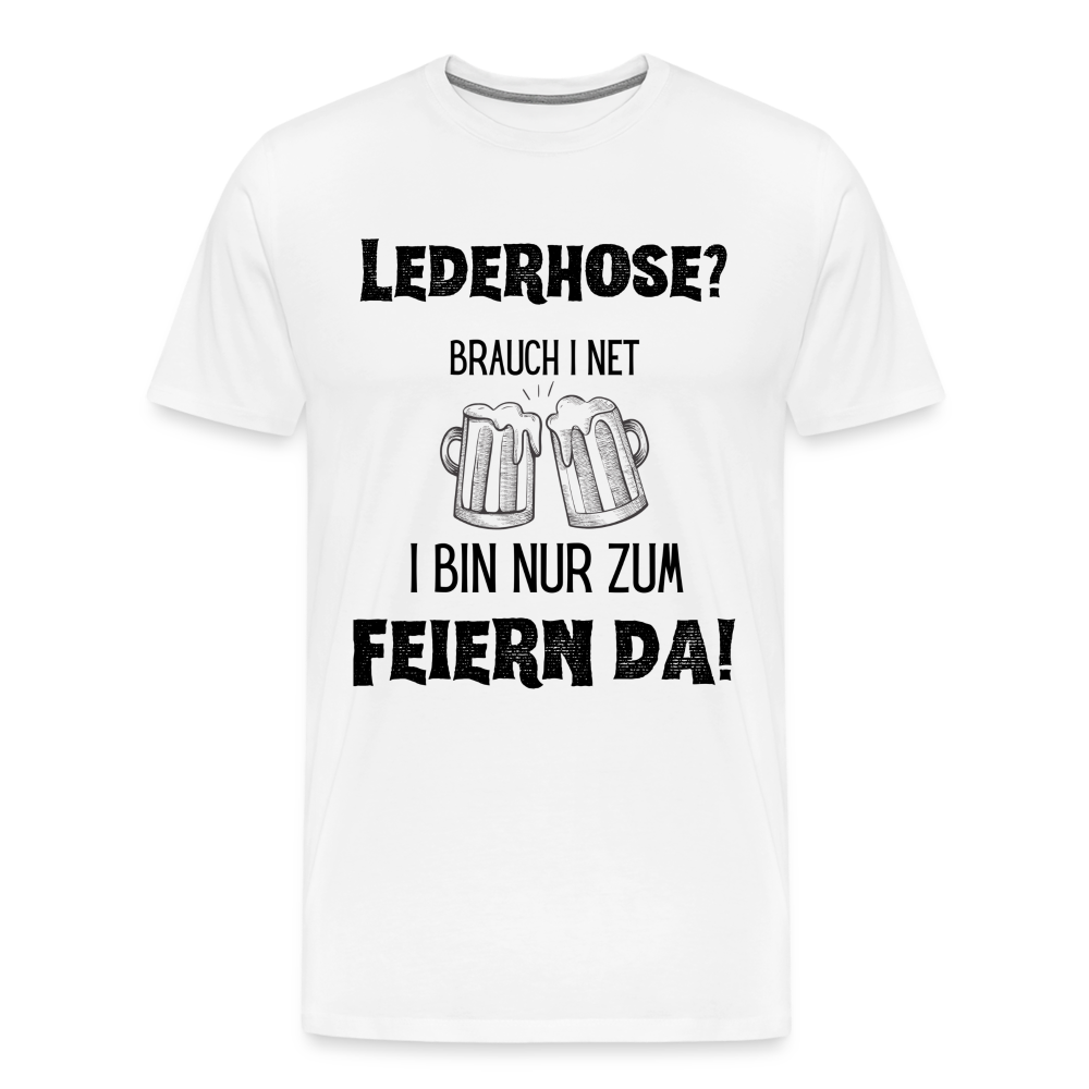 Männer Premium T-Shirt - Lederhose? - weiß