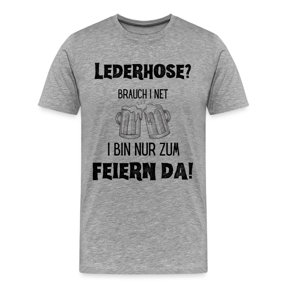 Männer Premium T-Shirt - Lederhose? - Grau meliert