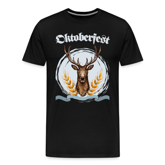 Männer Premium T-Shirt - Oktoberfest Hirsch - Schwarz