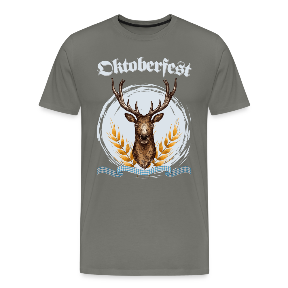 Männer Premium T-Shirt - Oktoberfest Hirsch - Asphalt