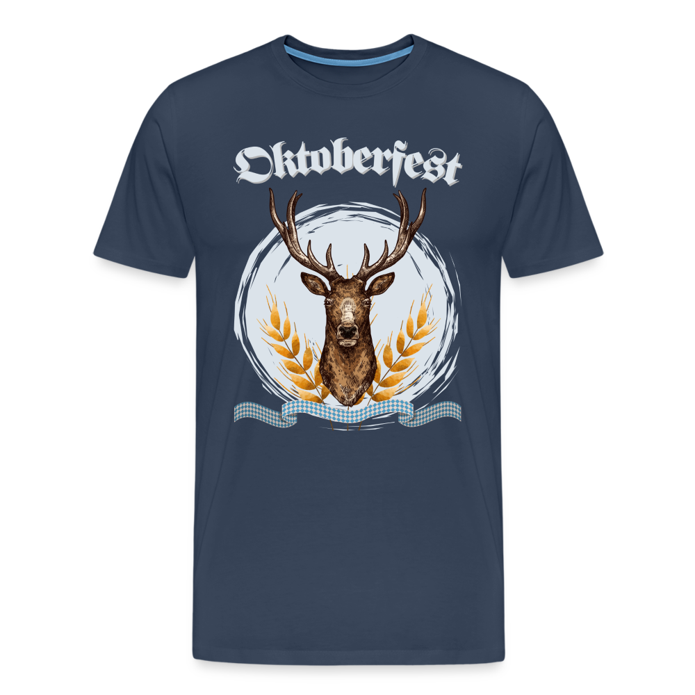 Männer Premium T-Shirt - Oktoberfest Hirsch - Navy