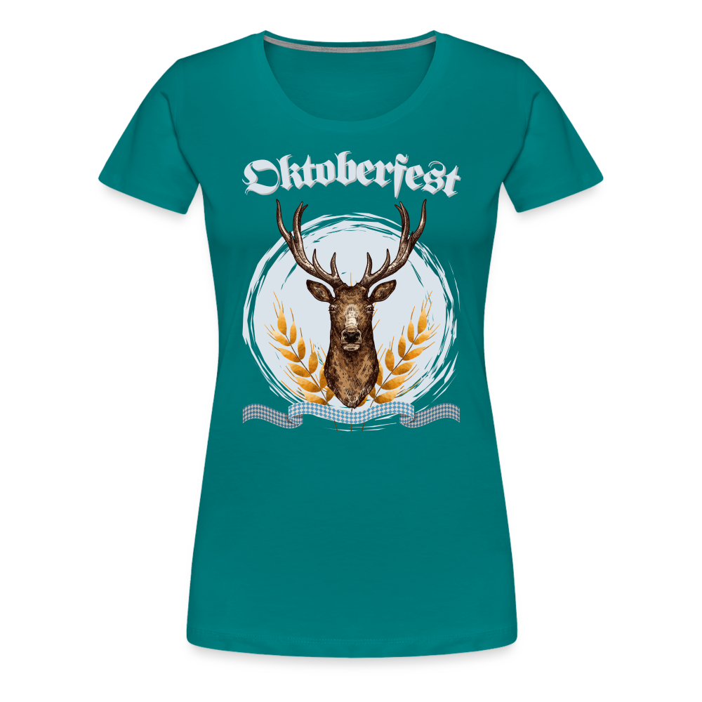 Frauen Premium T-Shirt - Oktoberfest Hirsch - Divablau