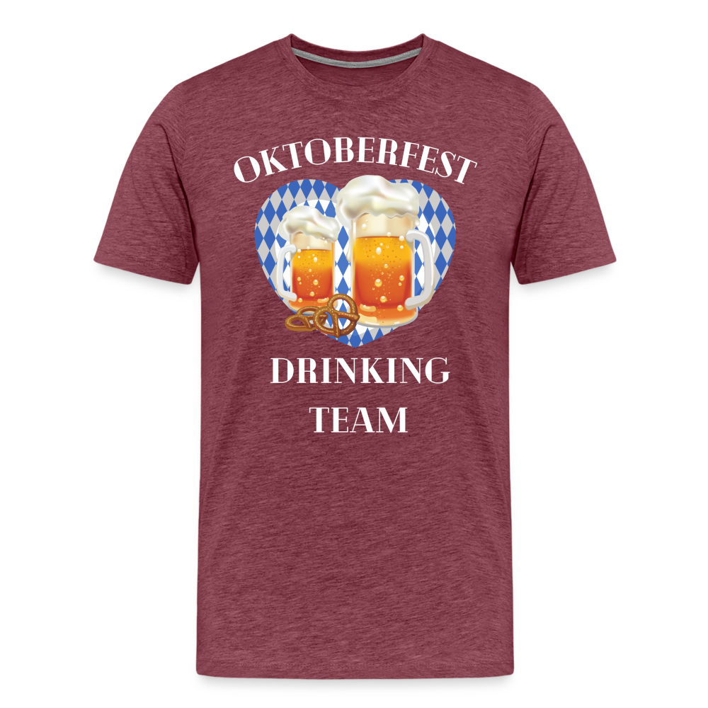 Männer Premium T-Shirt - Drinking Team - Bordeauxrot meliert