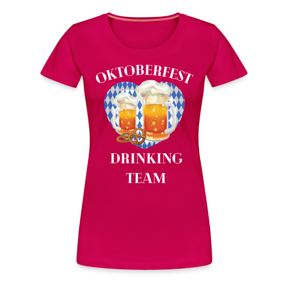 Frauen Premium T-Shirt - Drinking Team - dunkles Pink