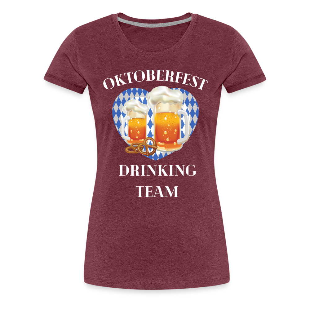 Frauen Premium T-Shirt - Drinking Team - Bordeauxrot meliert