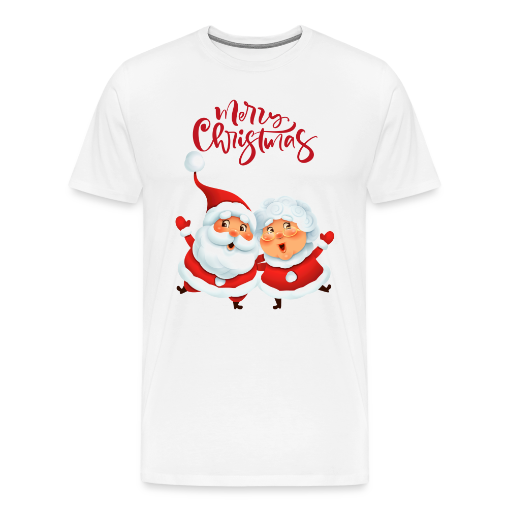 Männer Premium T-Shirt - Santa & Mrs Clause - weiß