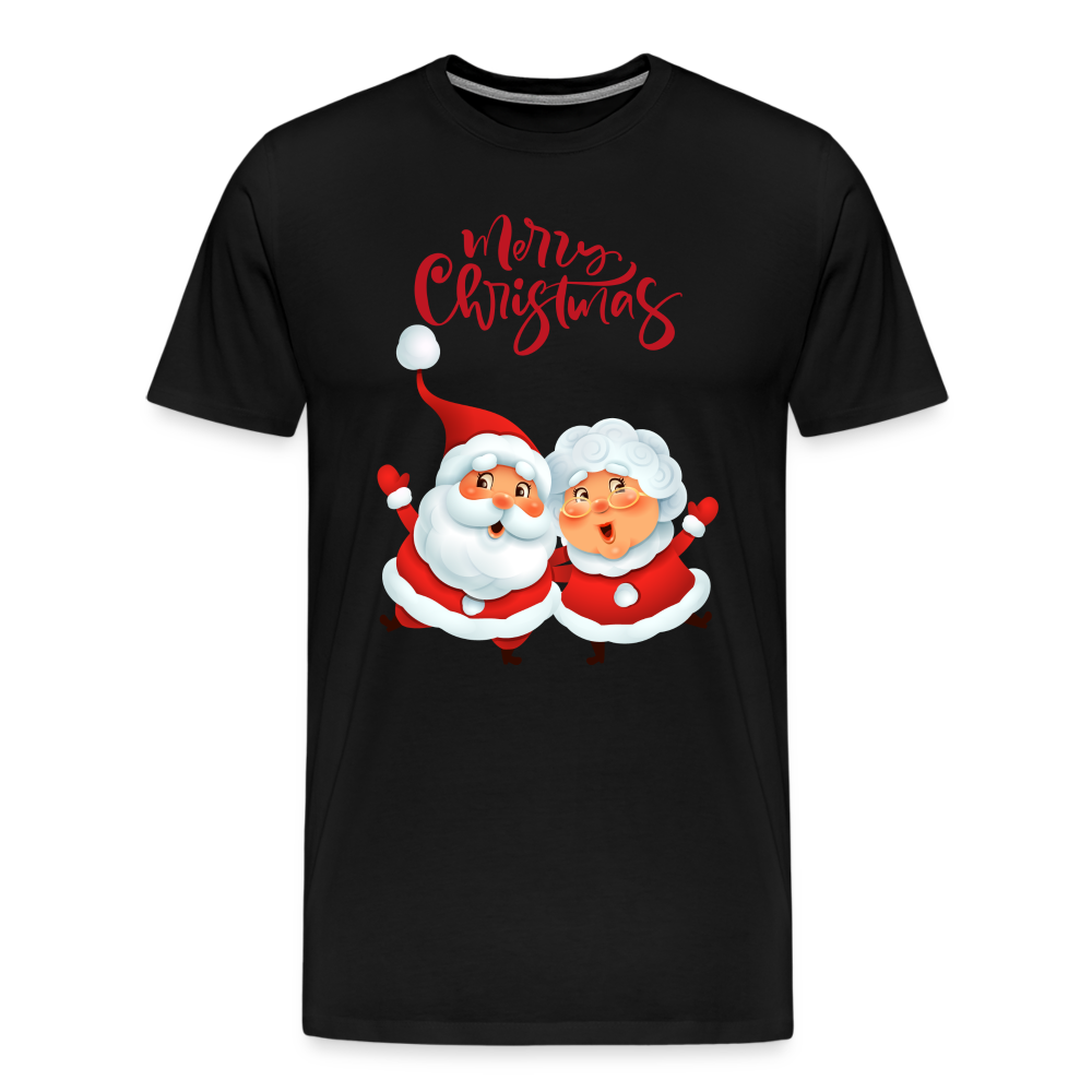 Männer Premium T-Shirt - Santa & Mrs Clause - Schwarz