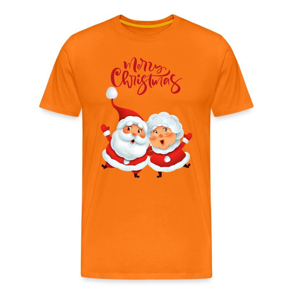 Männer Premium T-Shirt - Santa & Mrs Clause - Orange