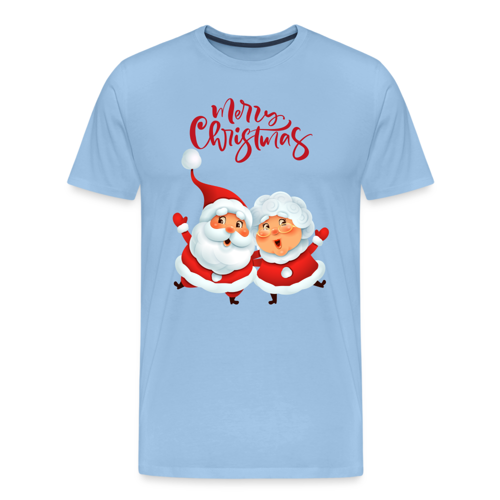 Männer Premium T-Shirt - Santa & Mrs Clause - Sky