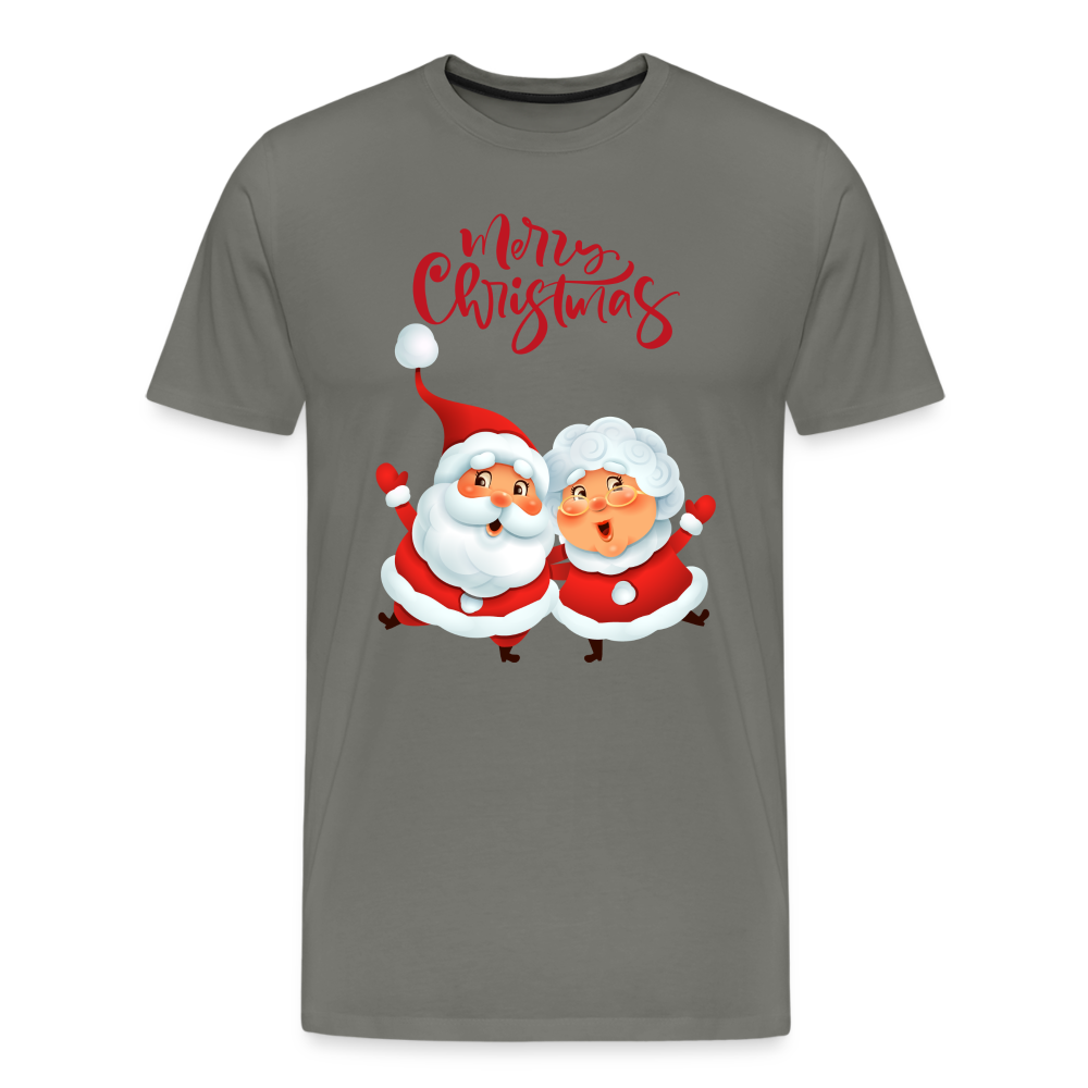 Männer Premium T-Shirt - Santa & Mrs Clause - Asphalt