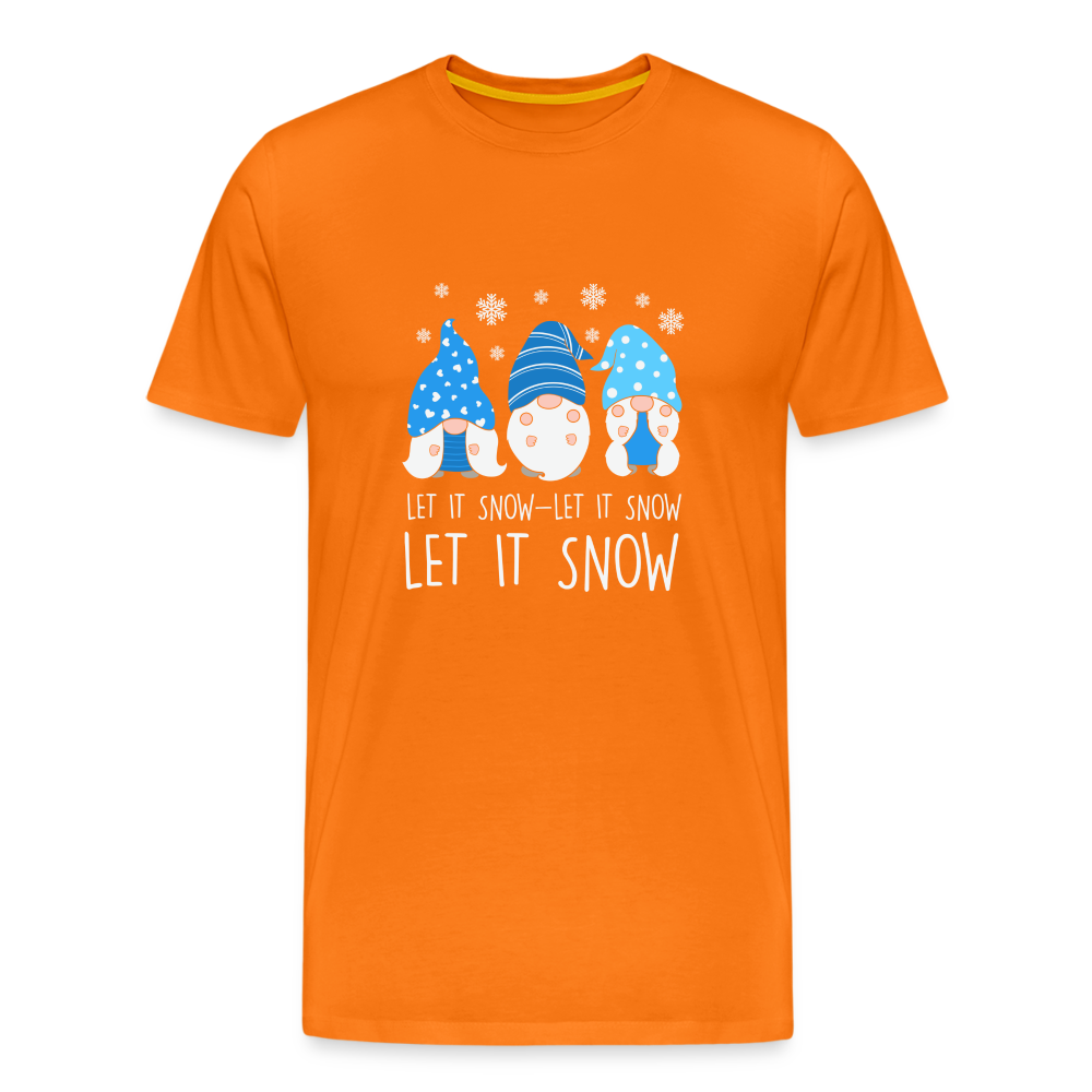 Männer Premium T-Shirt - Let it snow Wichtel - Orange