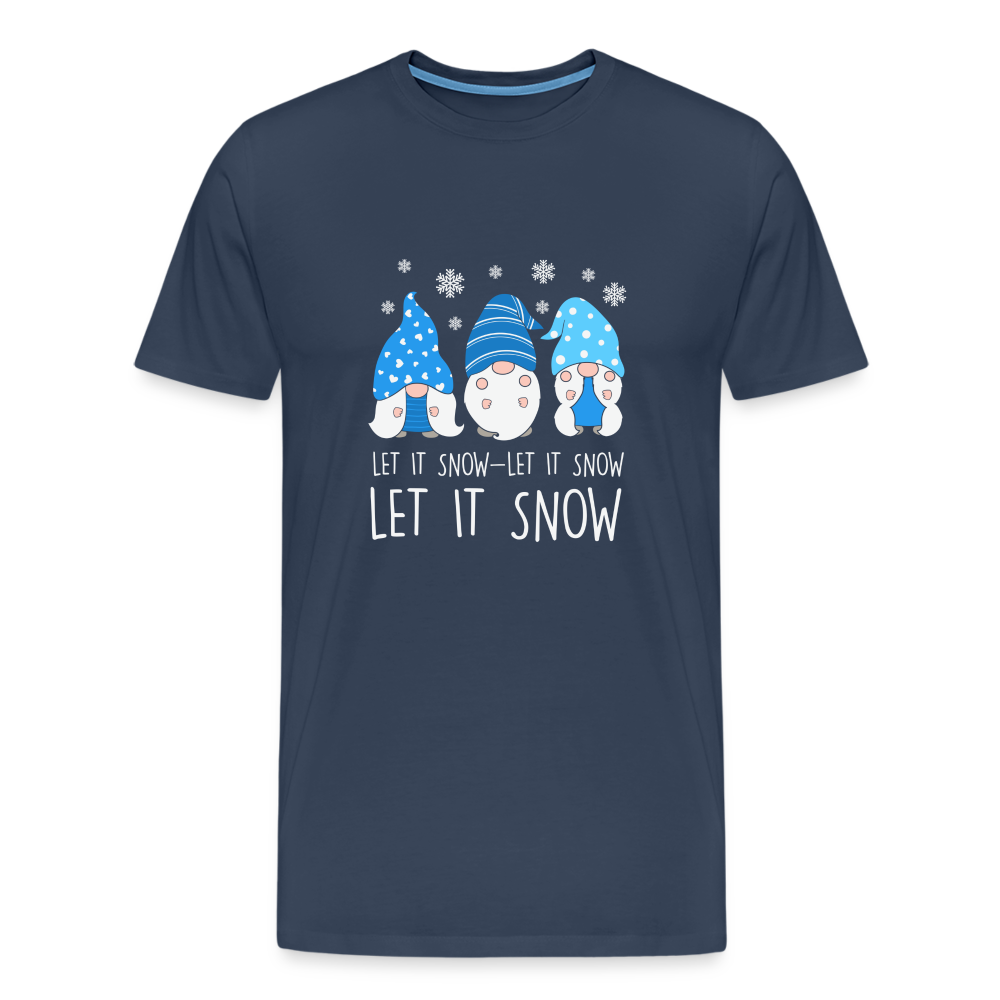 Männer Premium T-Shirt - Let it snow Wichtel - Navy