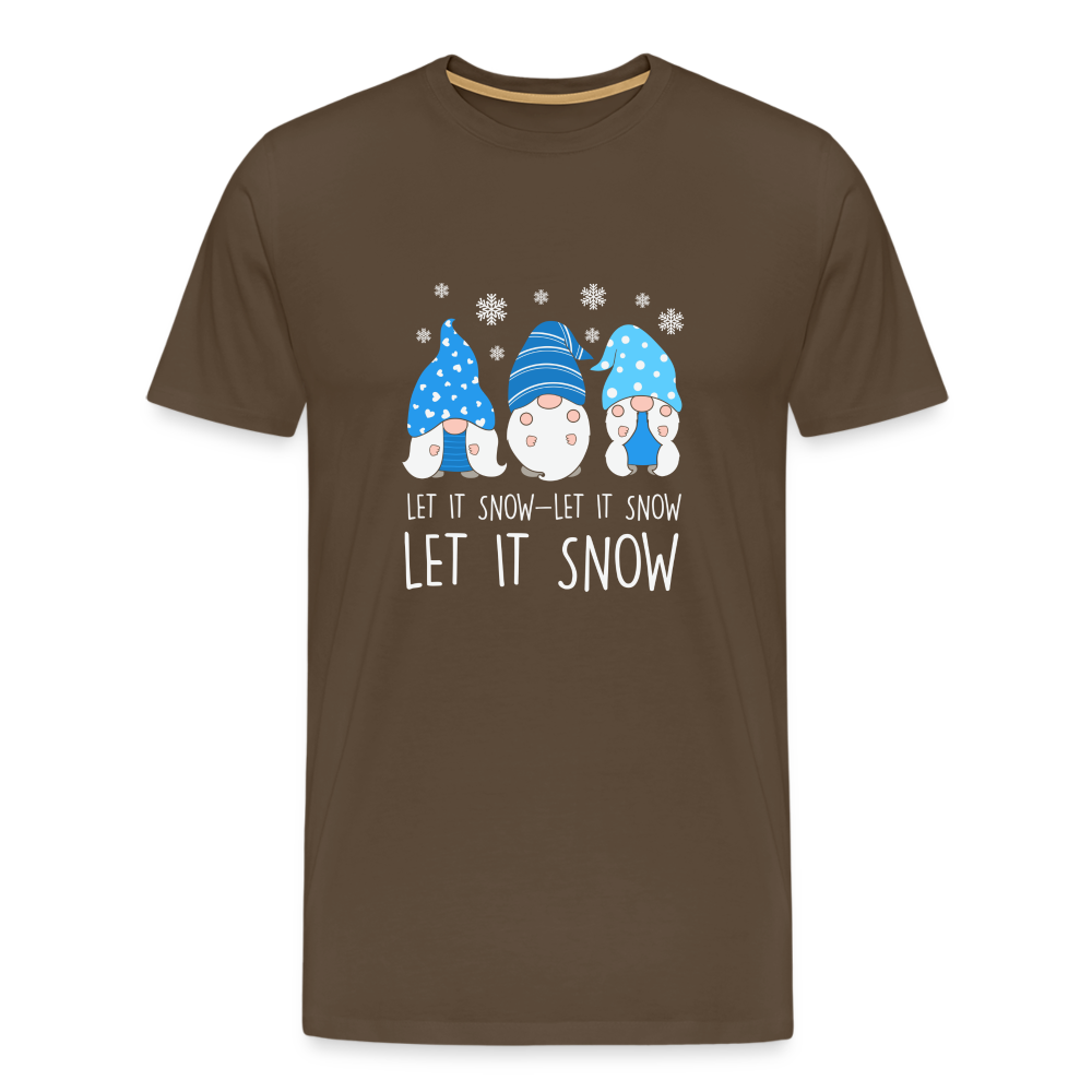 Männer Premium T-Shirt - Let it snow Wichtel - Edelbraun