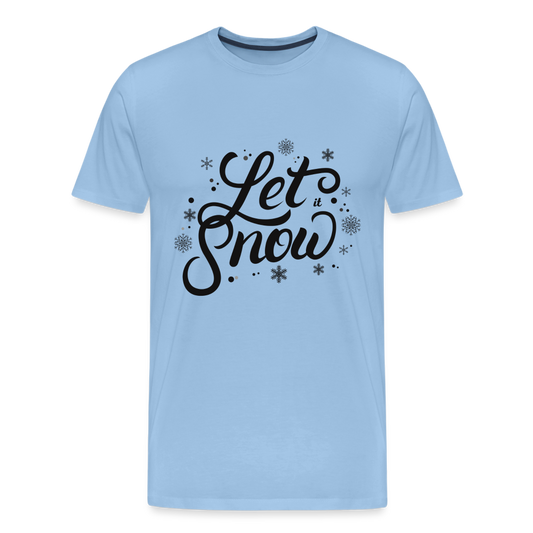 Männer Premium T-Shirt - Let it snow - Sky