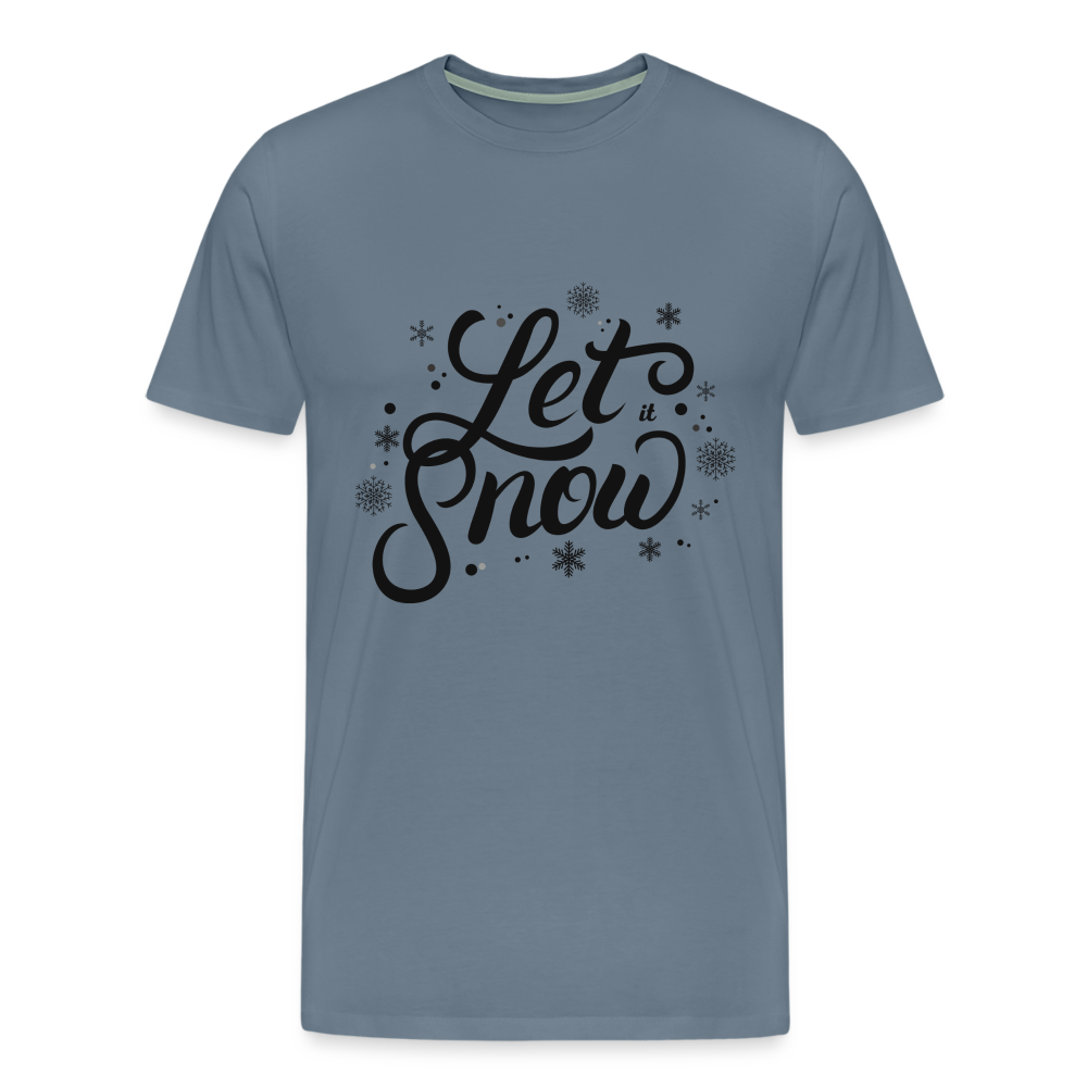 Männer Premium T-Shirt - Let it snow - Blaugrau