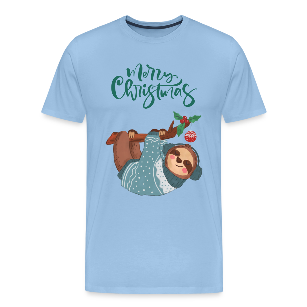 Männer Premium T-Shirt - Christmas Faultier - Sky