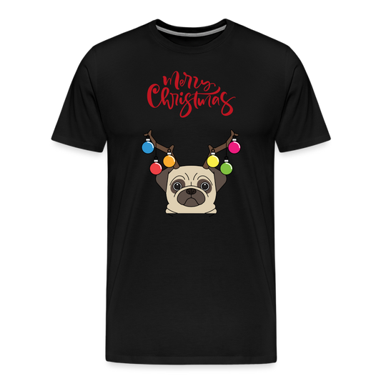 Männer Premium T-Shirt - Christmas Mops - Schwarz