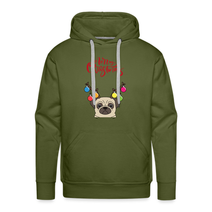 Men’s Premium Hoodie - Christmas Mops - Olivgrün