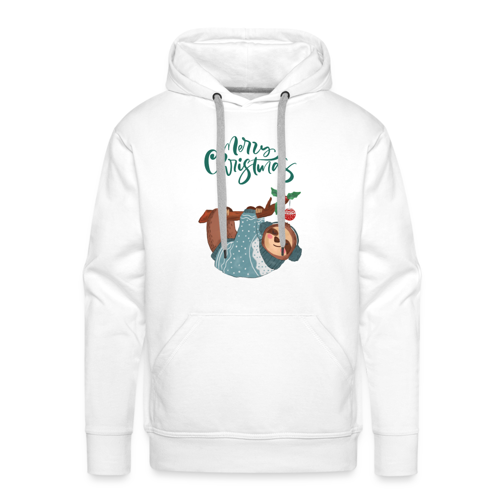 Männer Premium Hoodie - Christmas Faultier - weiß