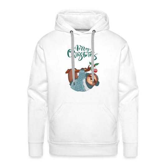 Männer Premium Hoodie - Christmas Faultier - weiß