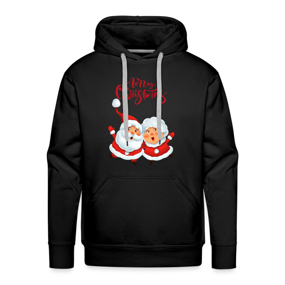 Männer Premium Hoodie - Santa & Mrs. Clause - Schwarz