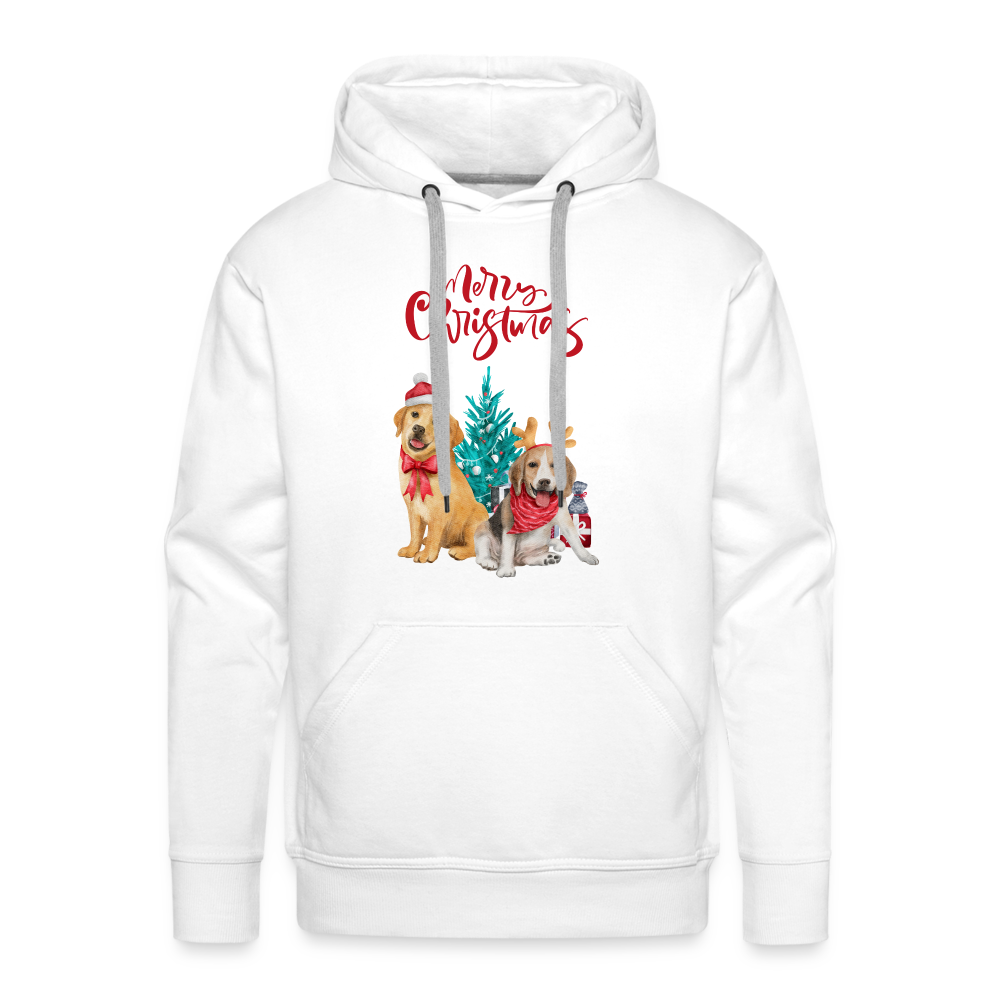 Männer Premium Hoodie - Christmas Dogs - weiß