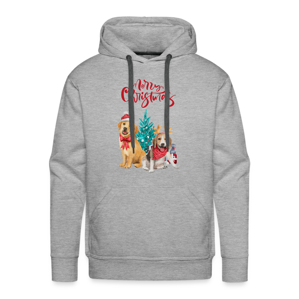 Männer Premium Hoodie - Christmas Dogs - Grau meliert