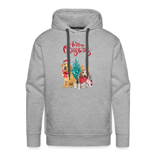 Männer Premium Hoodie - Christmas Dogs - Grau meliert