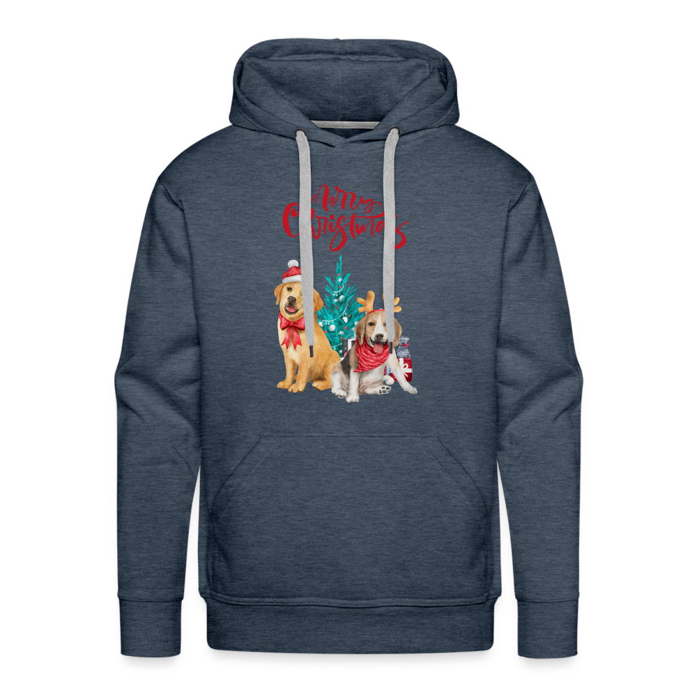 Männer Premium Hoodie - Christmas Dogs - Jeansblau