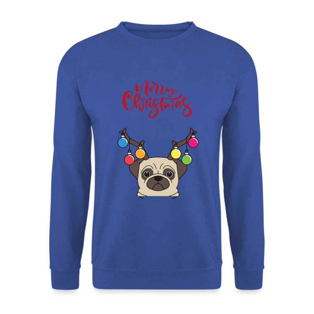 Unisex Pullover - Christmas Mops - Royalblau