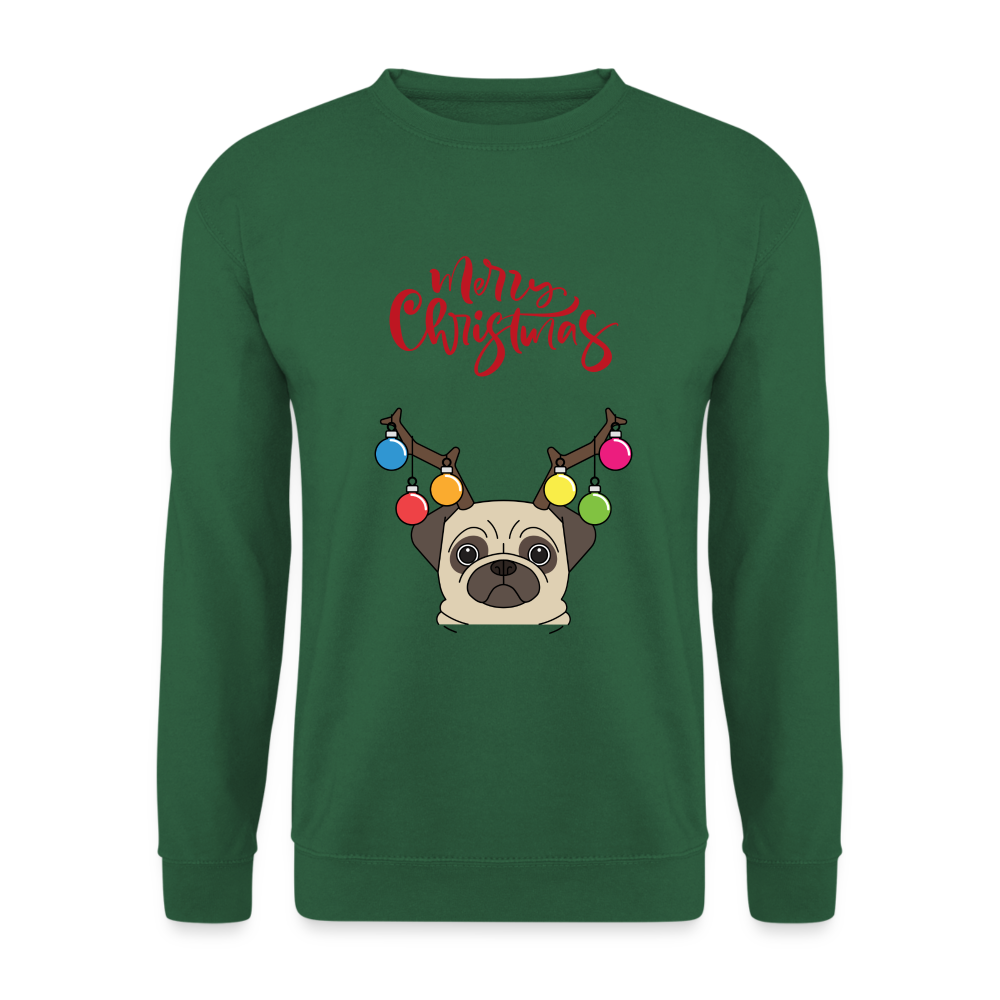 Unisex Pullover - Christmas Mops - Grün