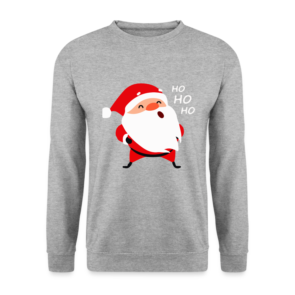 Unisex Pullover - Hohoho - Weißgrau meliert