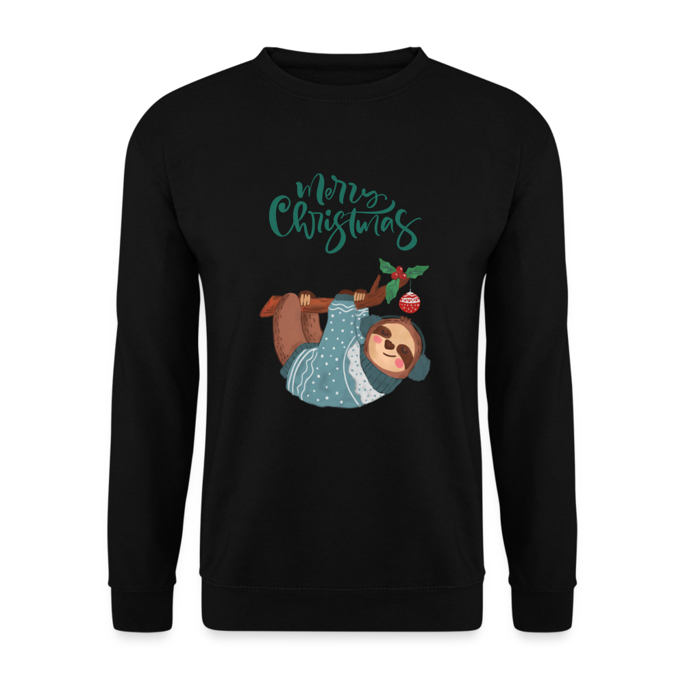 Unisex Pullover - Christmas Faultier - Schwarz