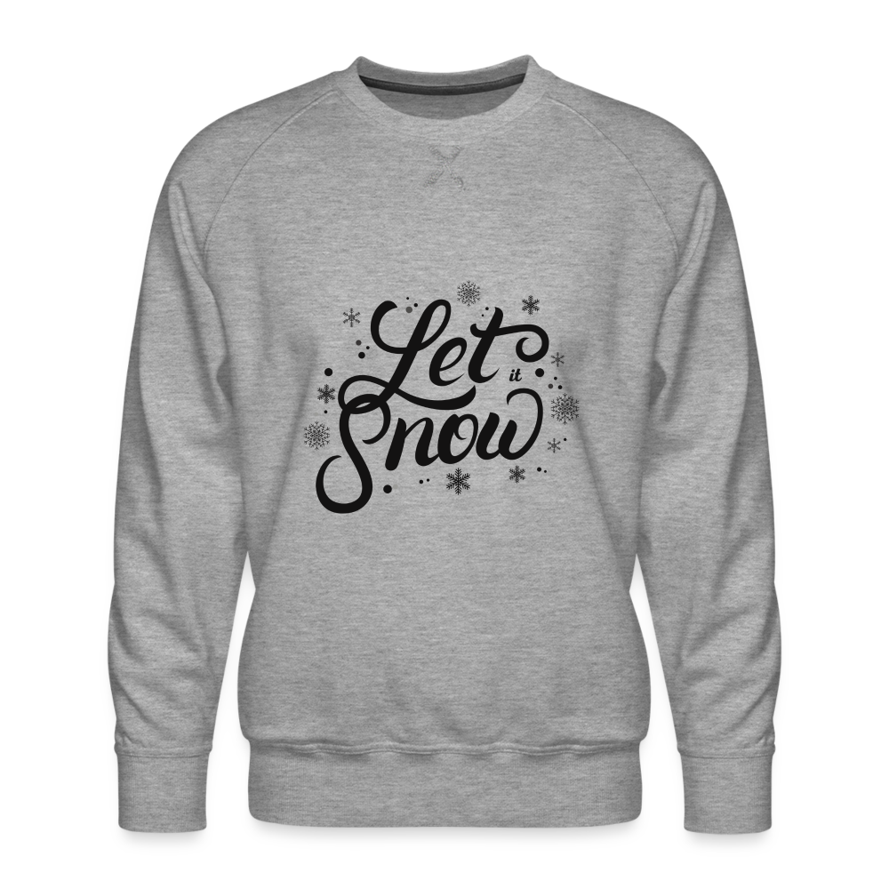 Männer Premium Pullover - Let it snow - Grau meliert