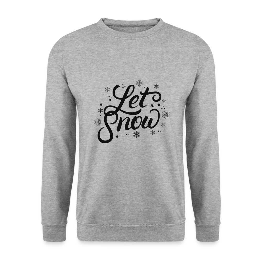 Unisex Pullover - Let it snow - Weißgrau meliert