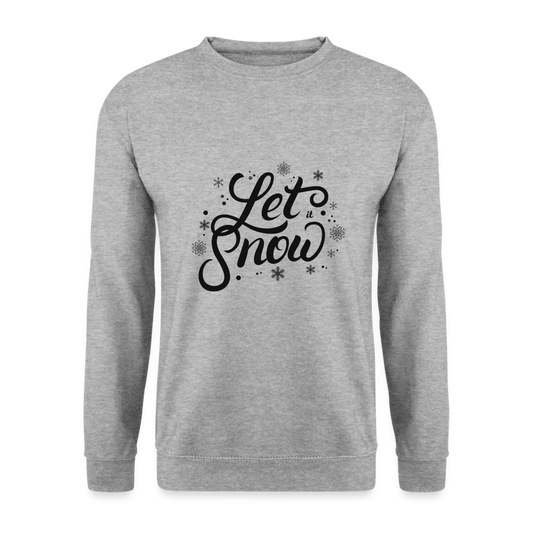 Unisex Pullover - Let it snow - Weißgrau meliert