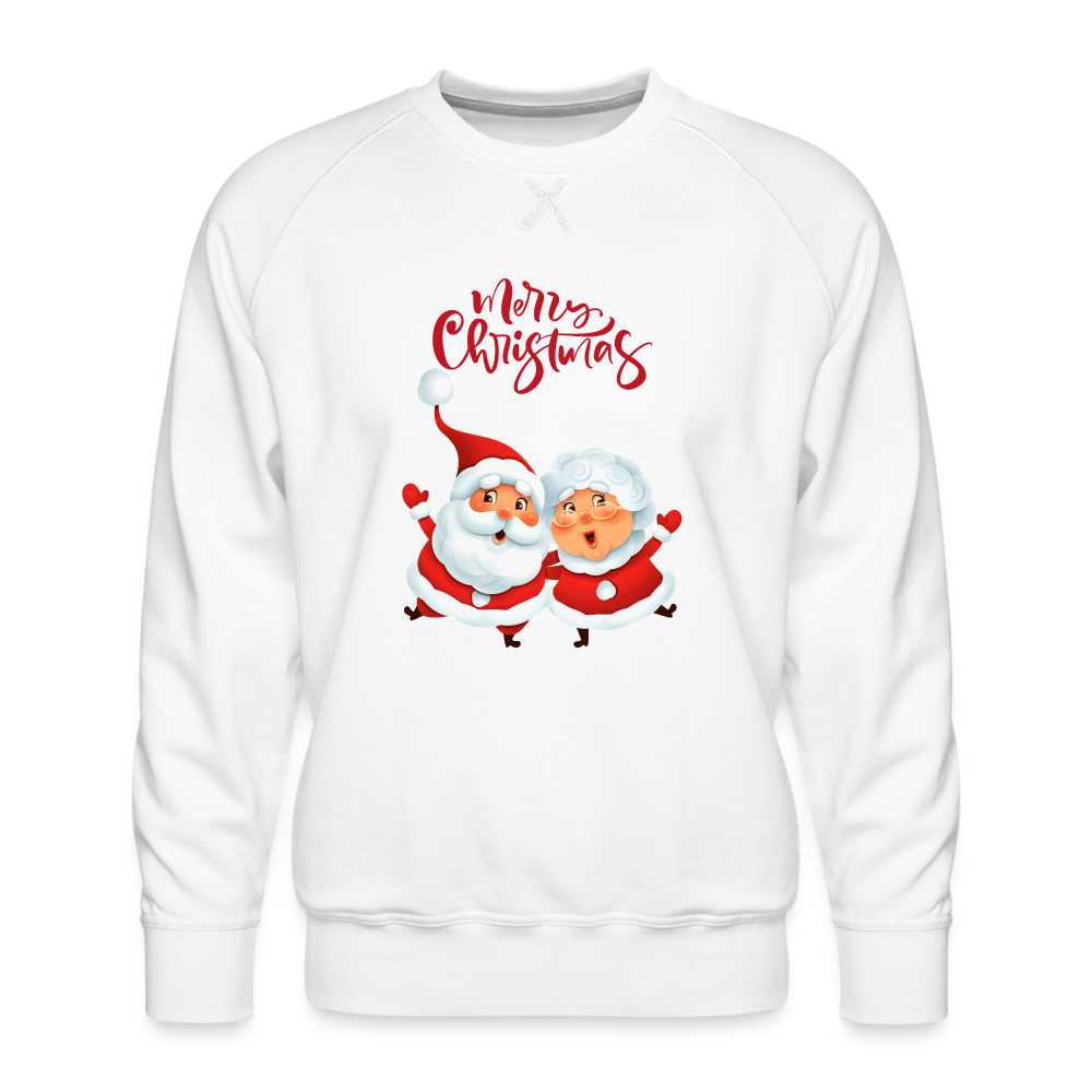 Männer Premium Pullover - Santa & Mrs Clause - weiß