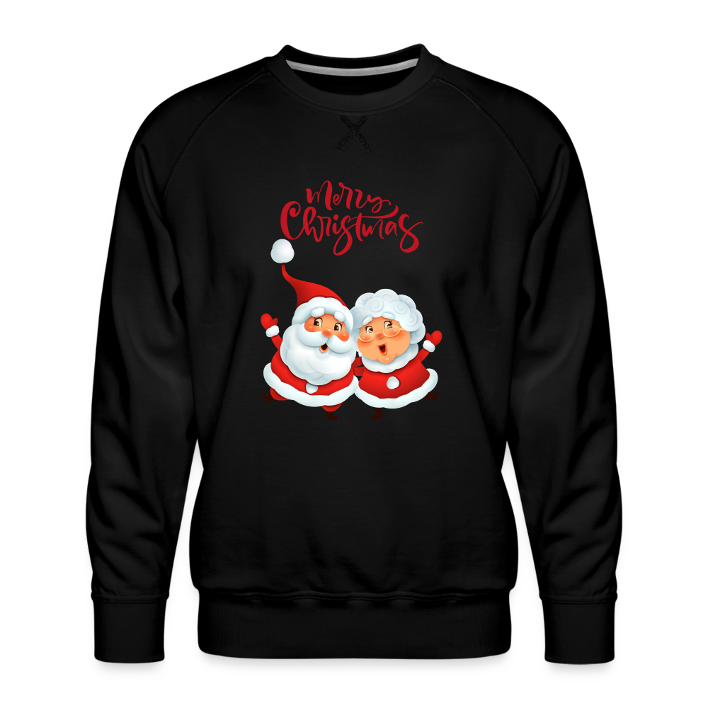 Männer Premium Pullover - Santa & Mrs Clause - Schwarz