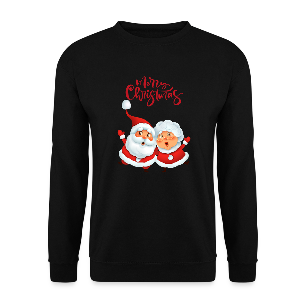 Unisex Pullover - Santa & Mrs Clause - Schwarz