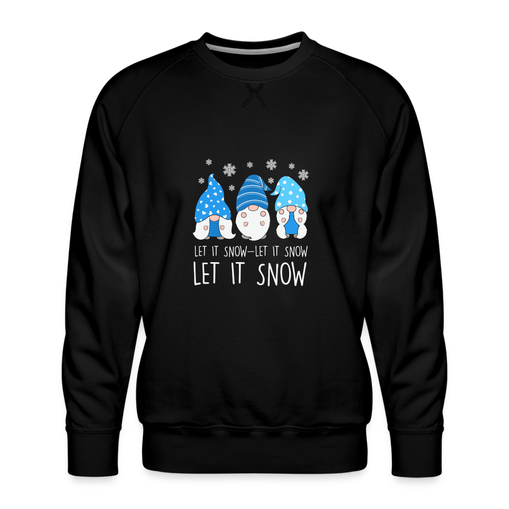 Männer Premium Pullover - Let it snow Wichtel - Schwarz