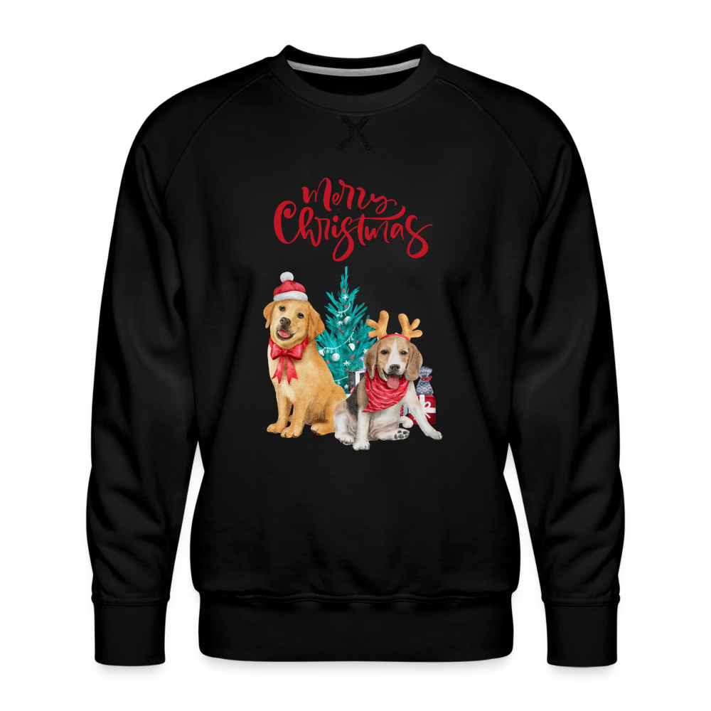 Männer Premium Pullover - Christmas Dogs - Schwarz