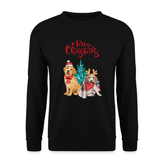 Unisex Pullover - Christmas Dogs - Schwarz