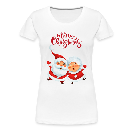 Frauen Premium T-Shirt - Santa & Mrs. Clause - weiß