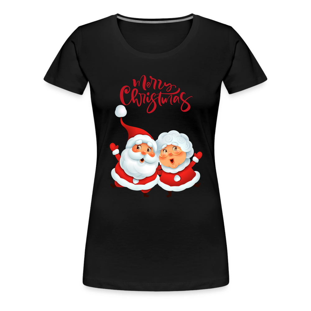 Frauen Premium T-Shirt - Santa & Mrs. Clause - Schwarz