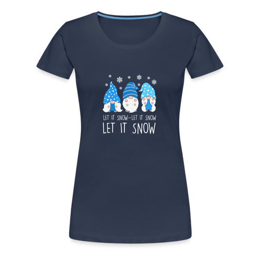 Frauen Premium T-Shirt - Let it snow Wichtel - Navy