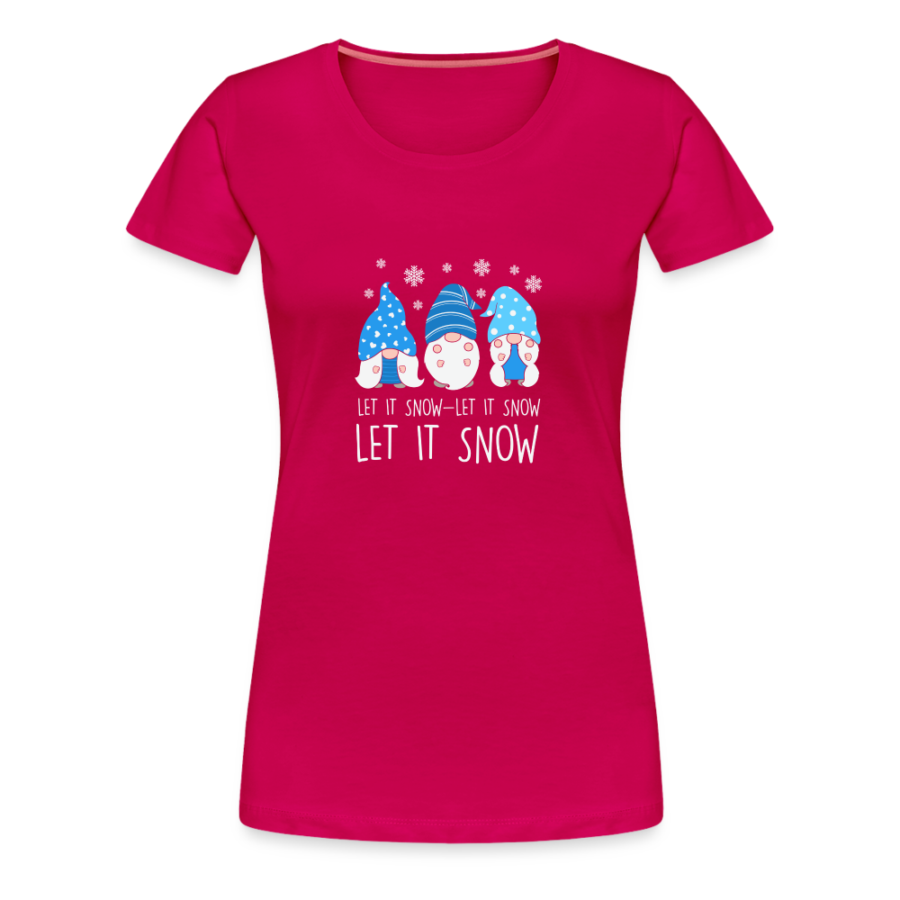 Frauen Premium T-Shirt - Let it snow Wichtel - dunkles Pink