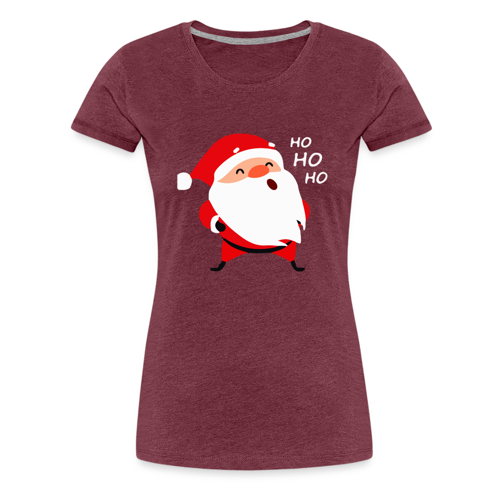 Frauen Premium T-Shirt - Hohoho - Bordeauxrot meliert